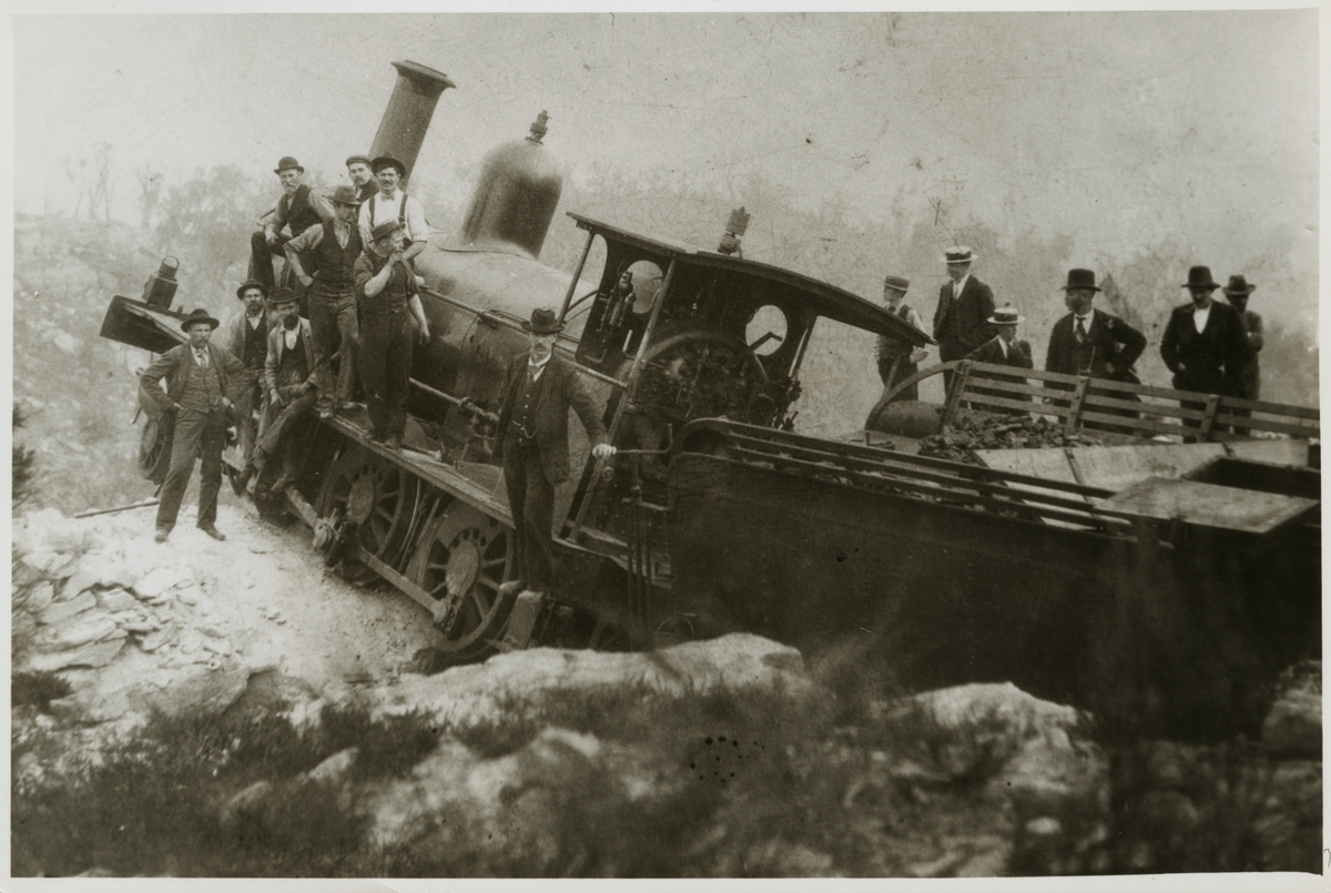 Tågurspårning på "Zig Zag Railway" i Blue Mountains med ett B klass ånglok 1892.