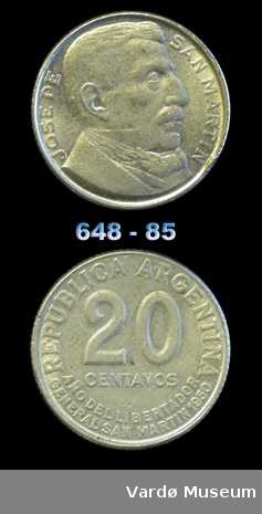 20 centavos. Argentina.