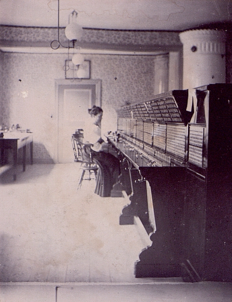 Malmö telefonnät och stationer år 1890. Växelbord.
