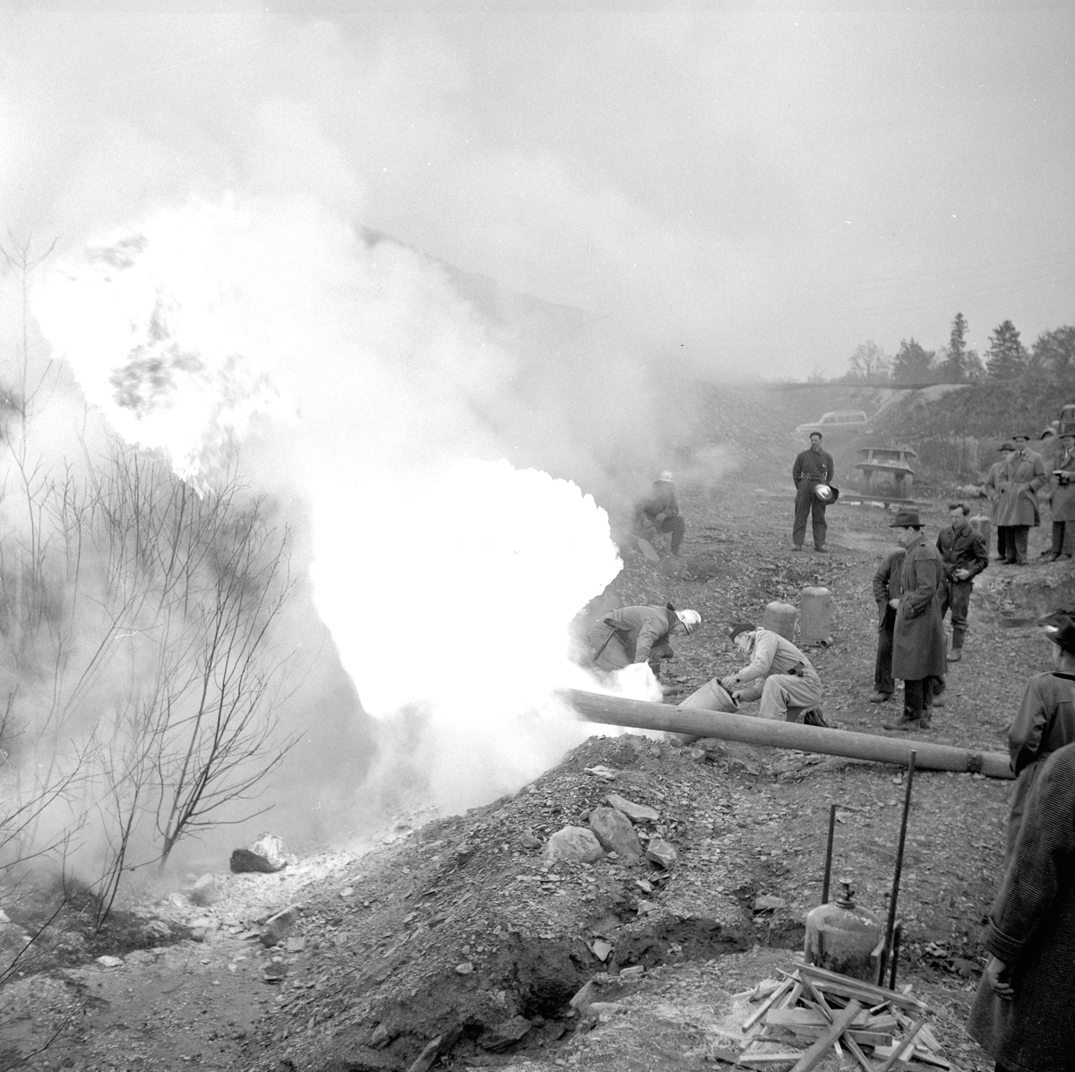 Brandövning i Kvarntorp.
30 oktober 1958.