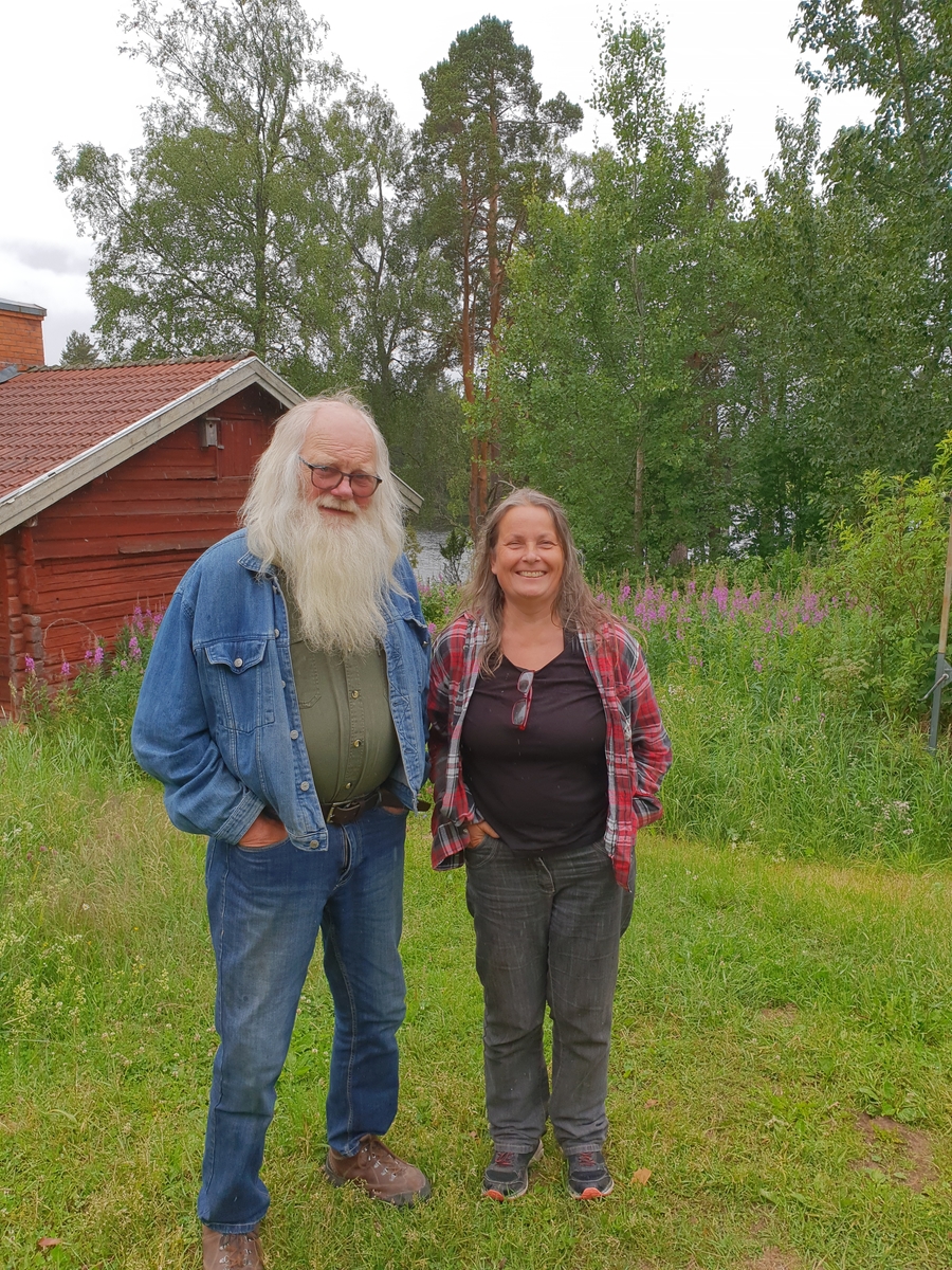 Fäbodbrukarna Birgit (Bibi) Brynils och Tomas Brynils, Äppelbo, 2018.