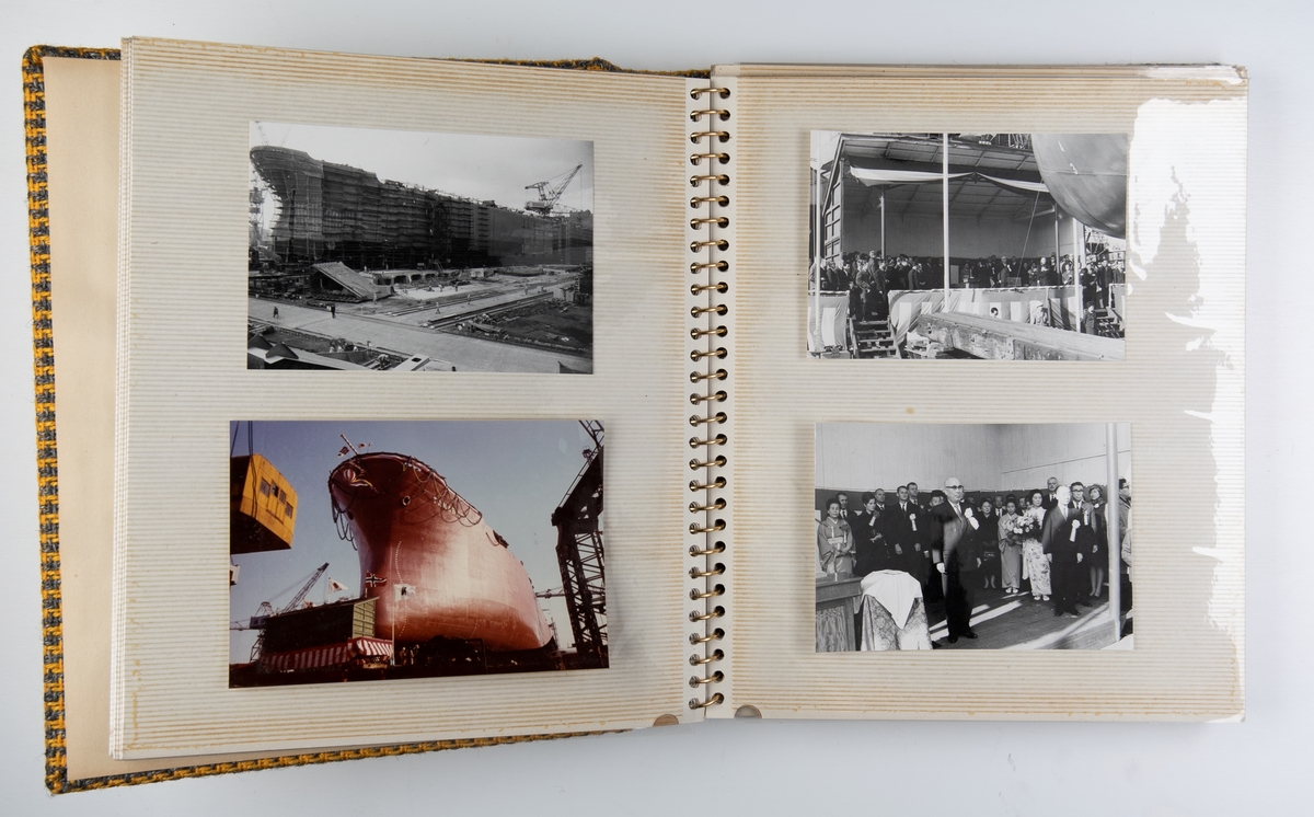 Album med fotografier fra byggingen og leveringen av motorskipet 'Tanabata' ved Mitsubishi Heavy Industries i Yokohama
