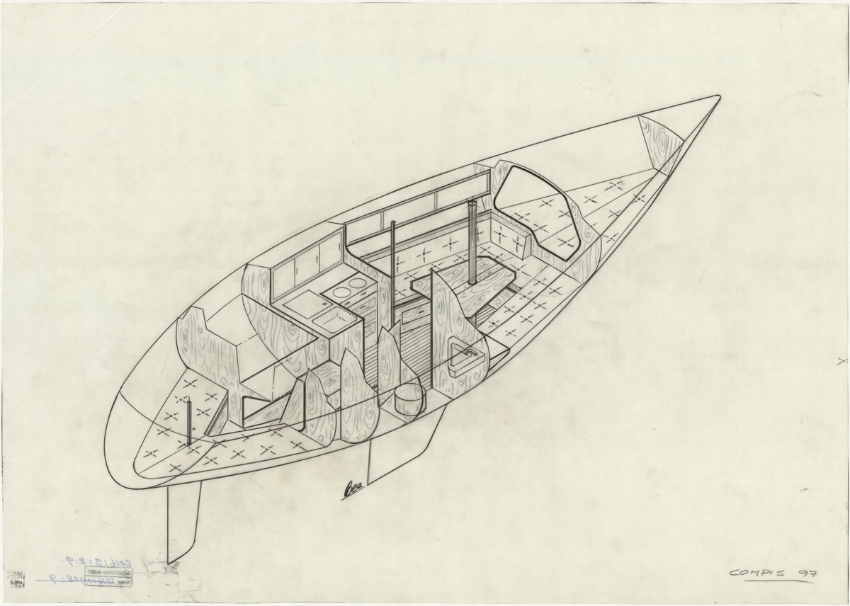 Segelbåt, Compis 97
ISO-ritning inredning
