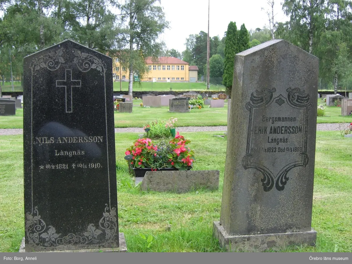Hällefors norra kyrkogård Inventering av kulturhistoriskt värdefulla gravvårdar 2007, Kvarter K.