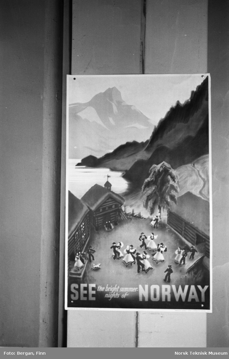 Plakat med reklame for reiser til Norge