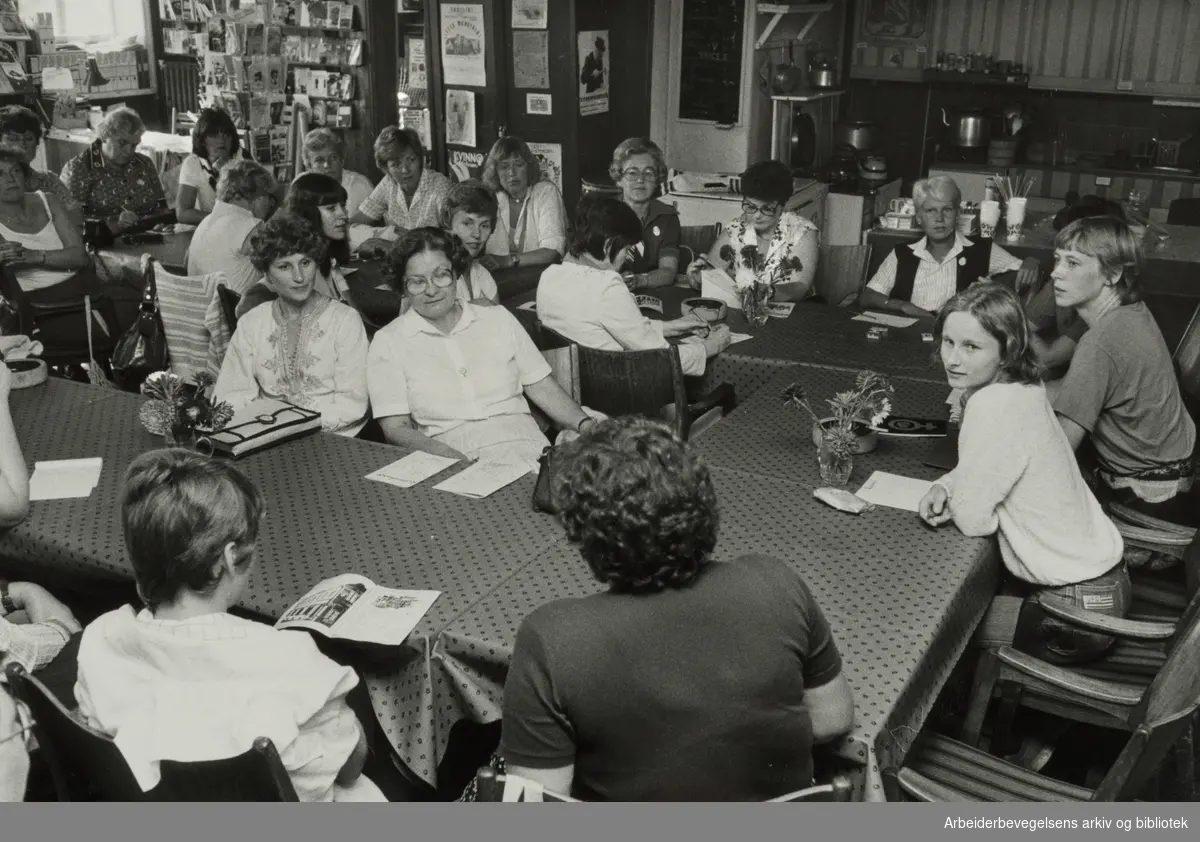 Kvinnehuset. Sosialdemokratiske kvinner fra Norden er samlet for å studere vold i samfunnet. Onsdag var de på besøk i Kvinnehuset. August 1980
