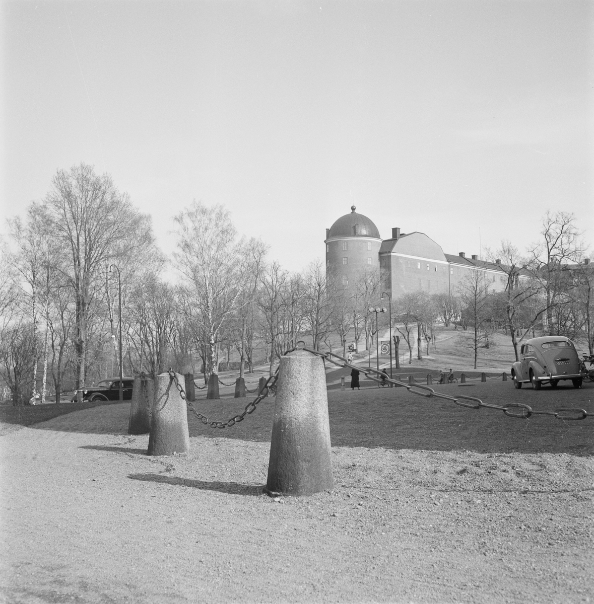 Vy över slottet från Carolina Rediviva, Uppsala 1950-1952