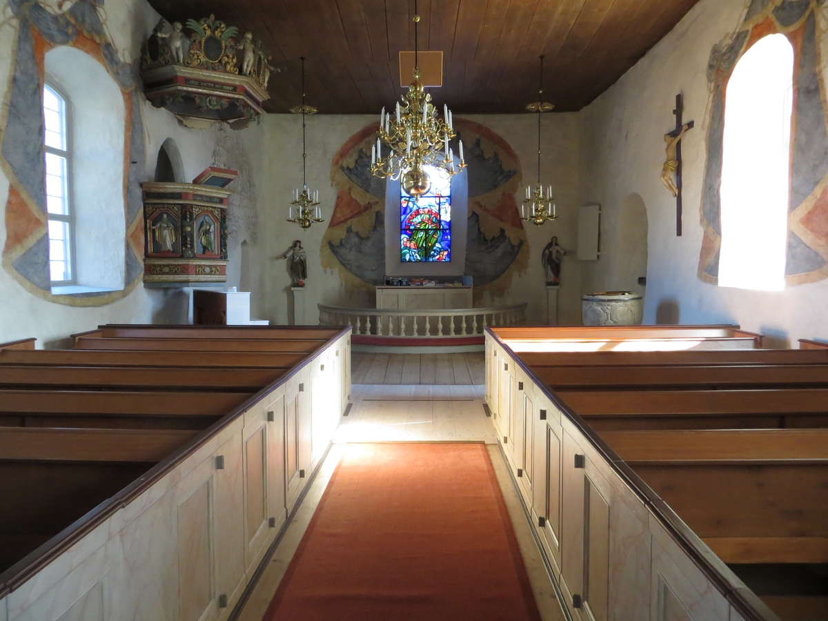 Interiör, Ödestugu kyrka i Jönköpings kommun.