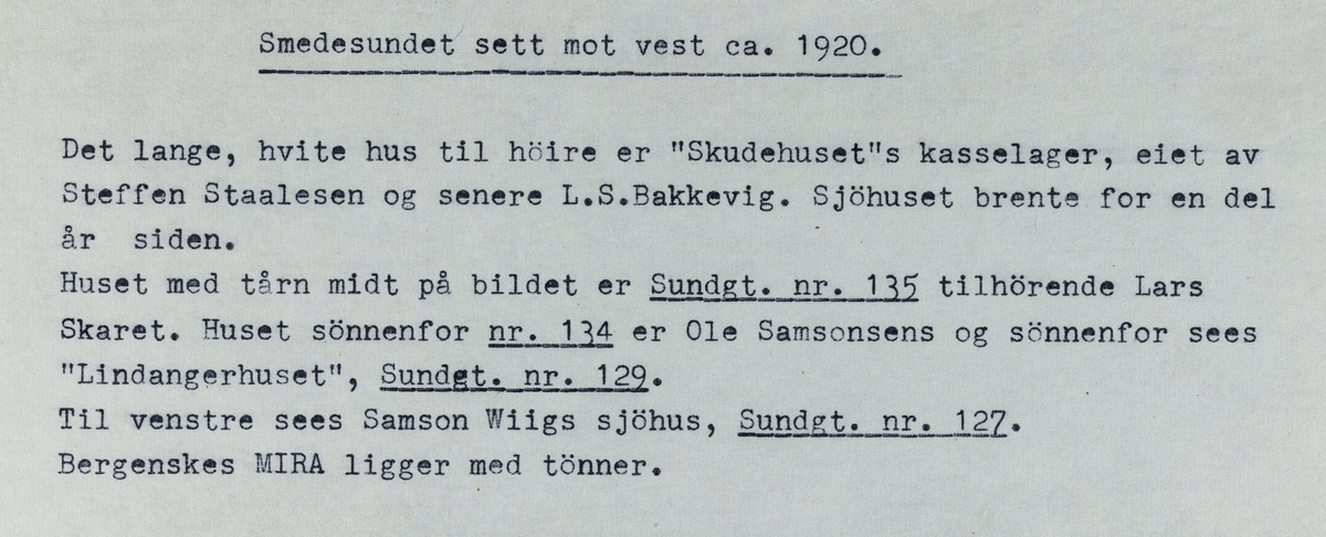 Smedasundet sett mot vest, ca. 1920.