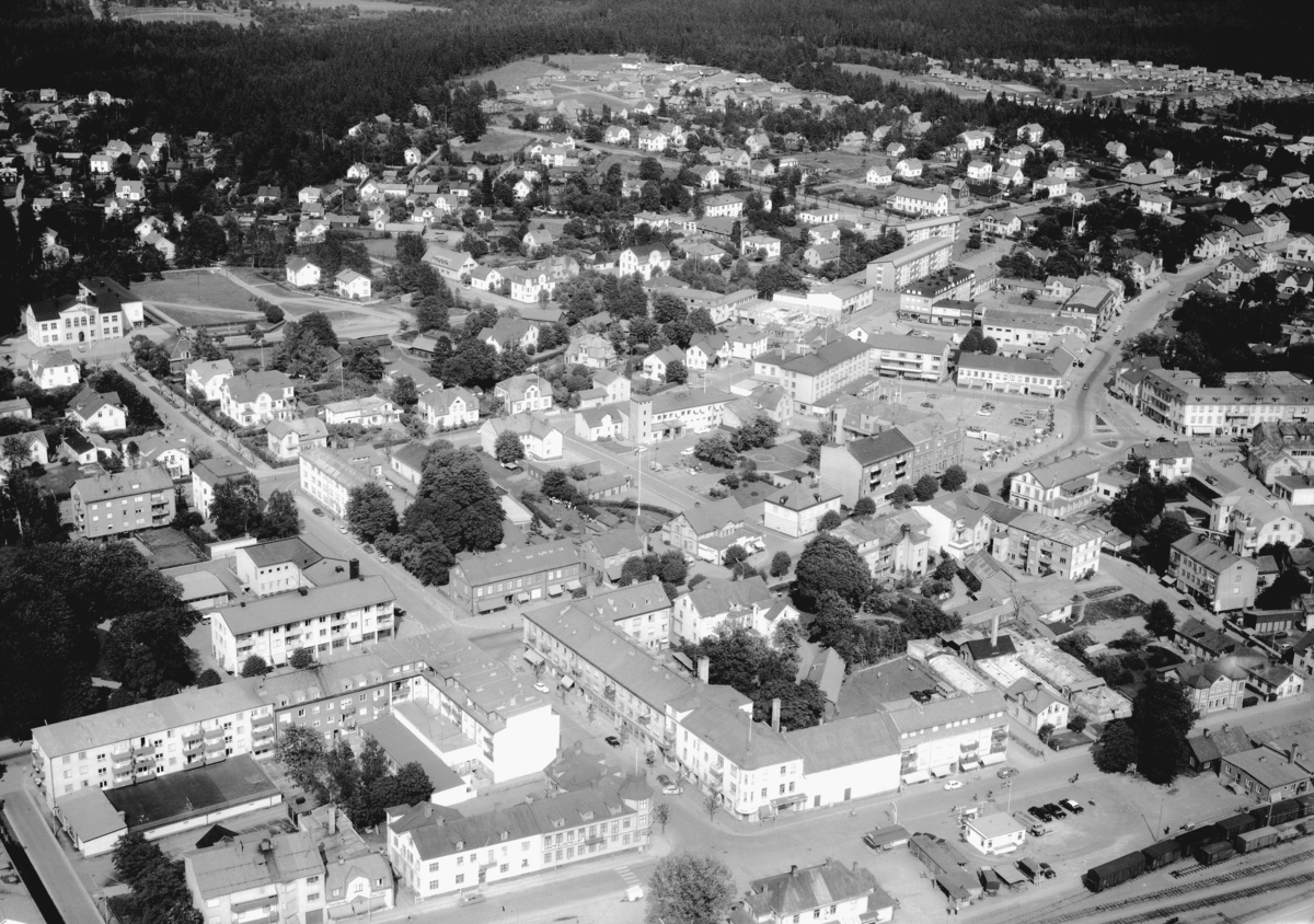 Flygfoto över Vetlanda i Jönköpings län. Nr: 1028/1961