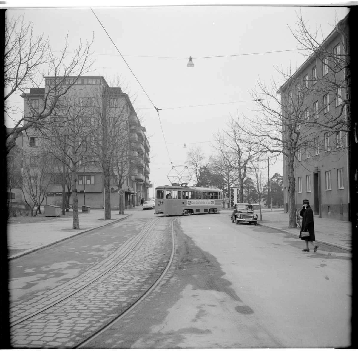 Aktiebolaget Stockholms Spårvägar, SS A25 429 "mustang" linje 2 Fredhäll - Karlaplan vid sista kurvan in till ändhållsplats, Fredhäll.