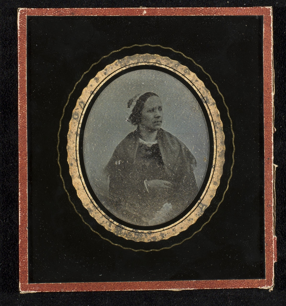 Daguerreotypi av Mariane Catherine Trøye f. Kahrs (1822-1901).