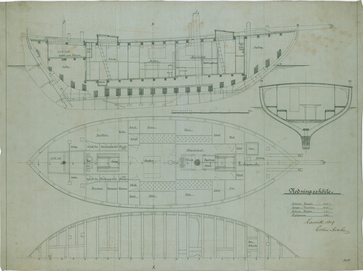 Konstruksjonstegning - Norsk Maritimt Museum / DigitaltMuseum