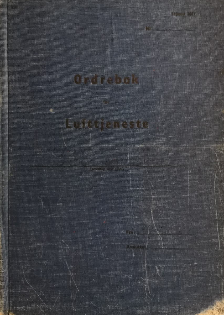 Orderbok/Loggbok fra sept 1956 til nov 1956.