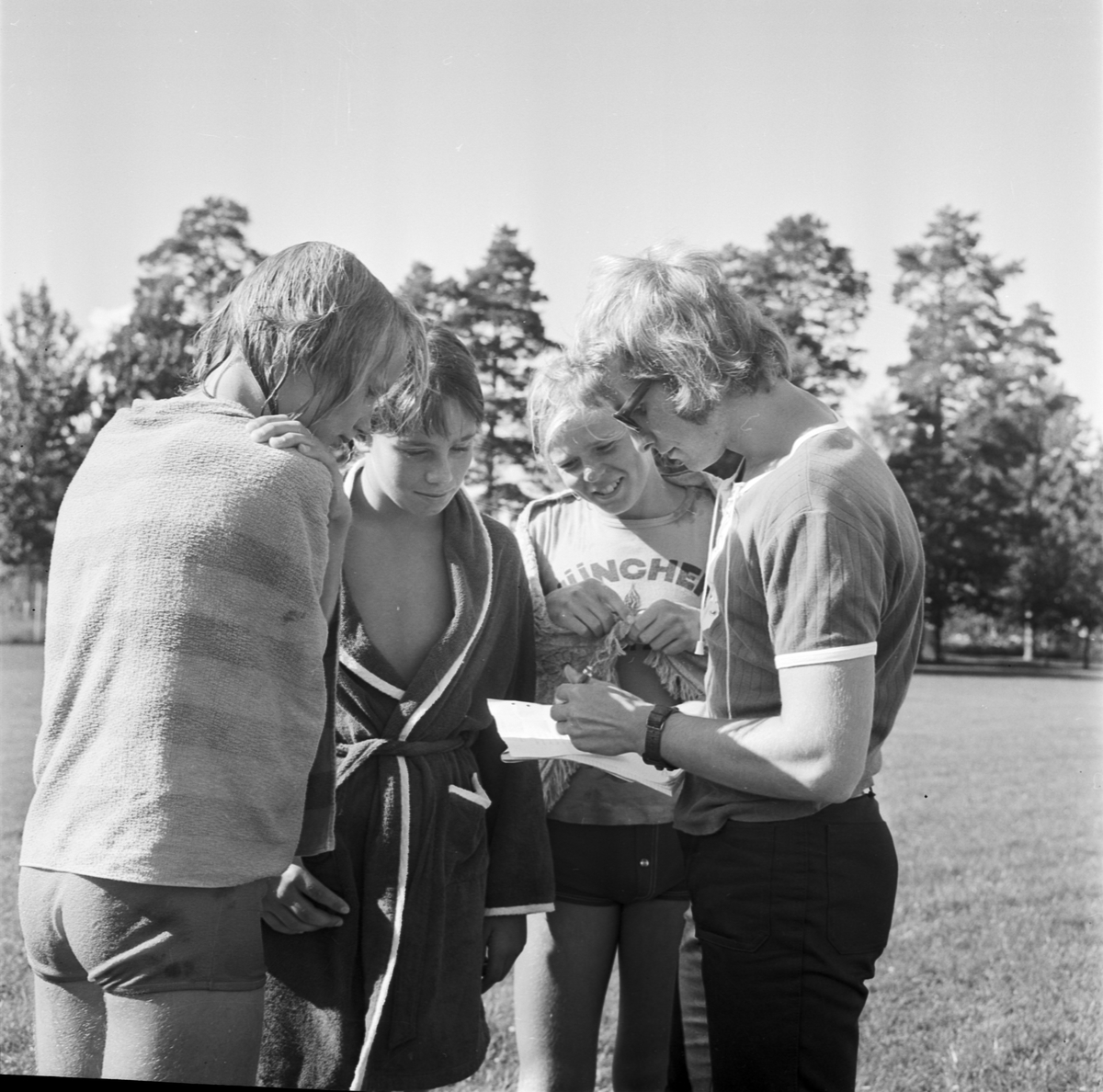 Träningsläger vid Söderforsbadet, Uppland, augusti 1972