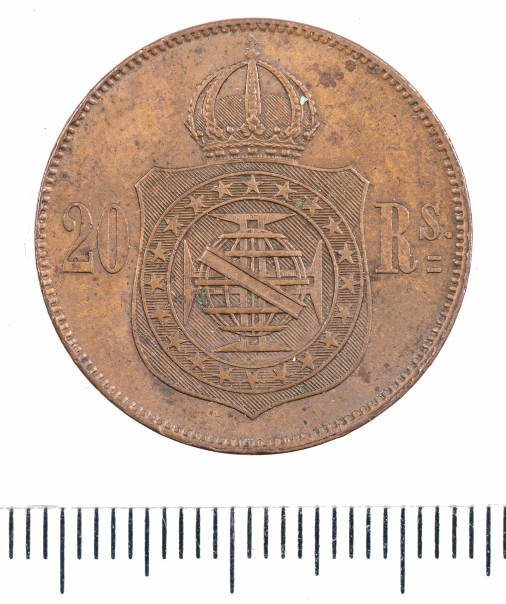 Mynt, Brasilien, 1869, 20 Reis