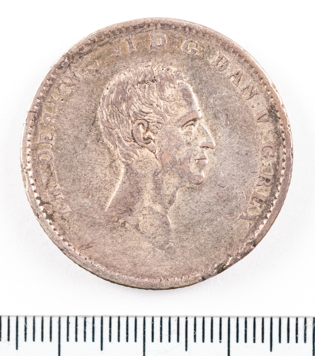 Mynt, Danmark, 1826, 1 Rigsbankdaler.