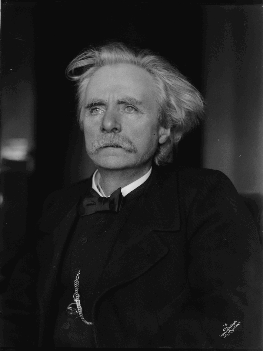 Portrett av Edvard Grieg fotografert 1906.