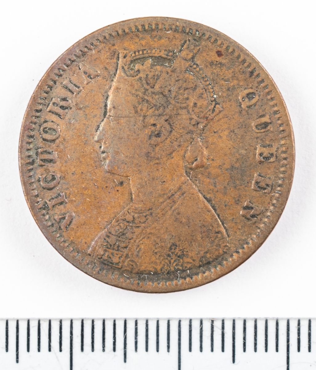 Mynt Indien 1876, 1/4 Anna.
