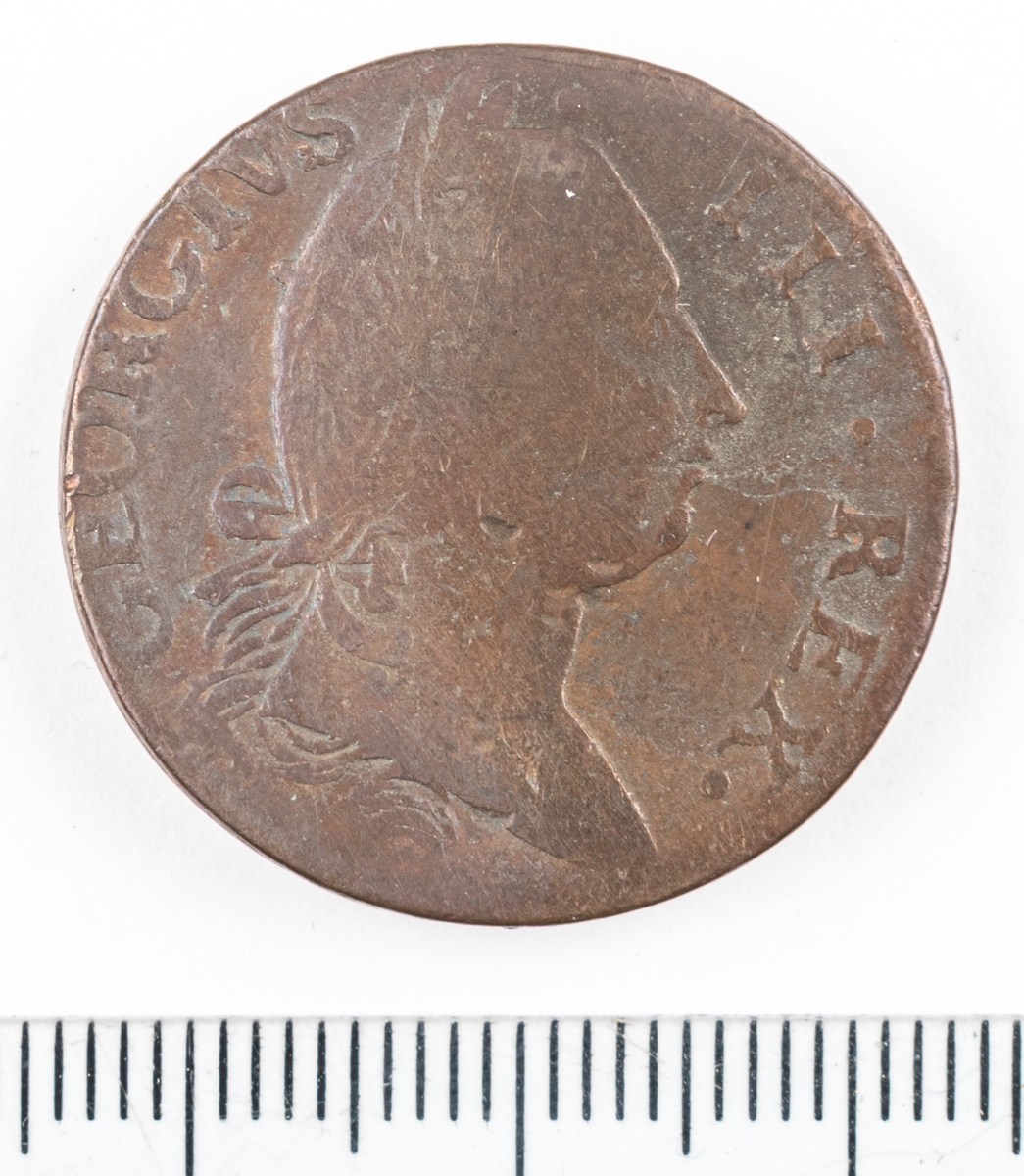Mynt Irland 1776, ½ Penny.