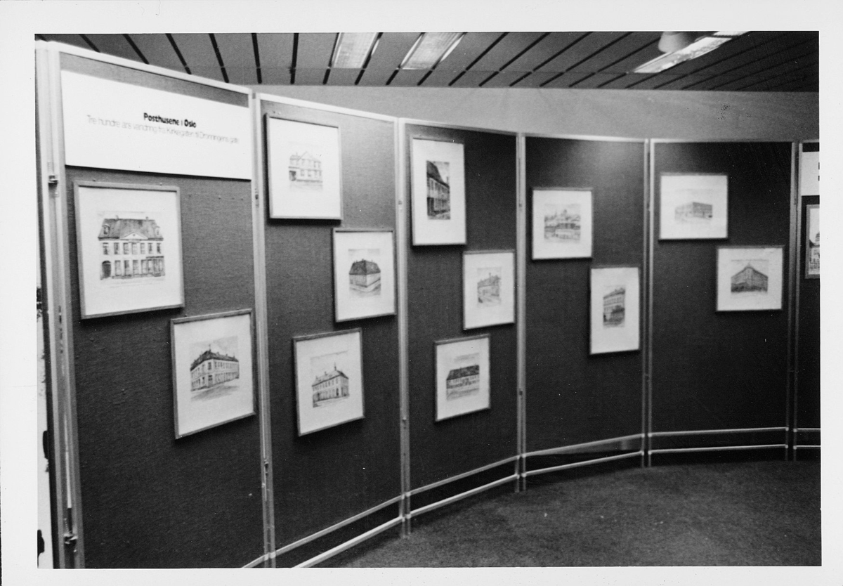 markedsseksjonen, Oslo postgård 50 år, utstilling, bilder av postkontorer i Oslo