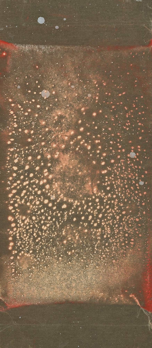 Fotografi av tilfeldig mønster på brukt sandpapir fra en slipemaskin. Verket er innkjøpt fra Galleri K og er  en del av Mari Slaatelids serie "Støvkyss (Giornate)".