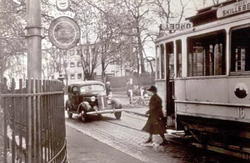 Oslo Sporveier. Trikk motorvogn 16 type AEG på linje 17, Ski