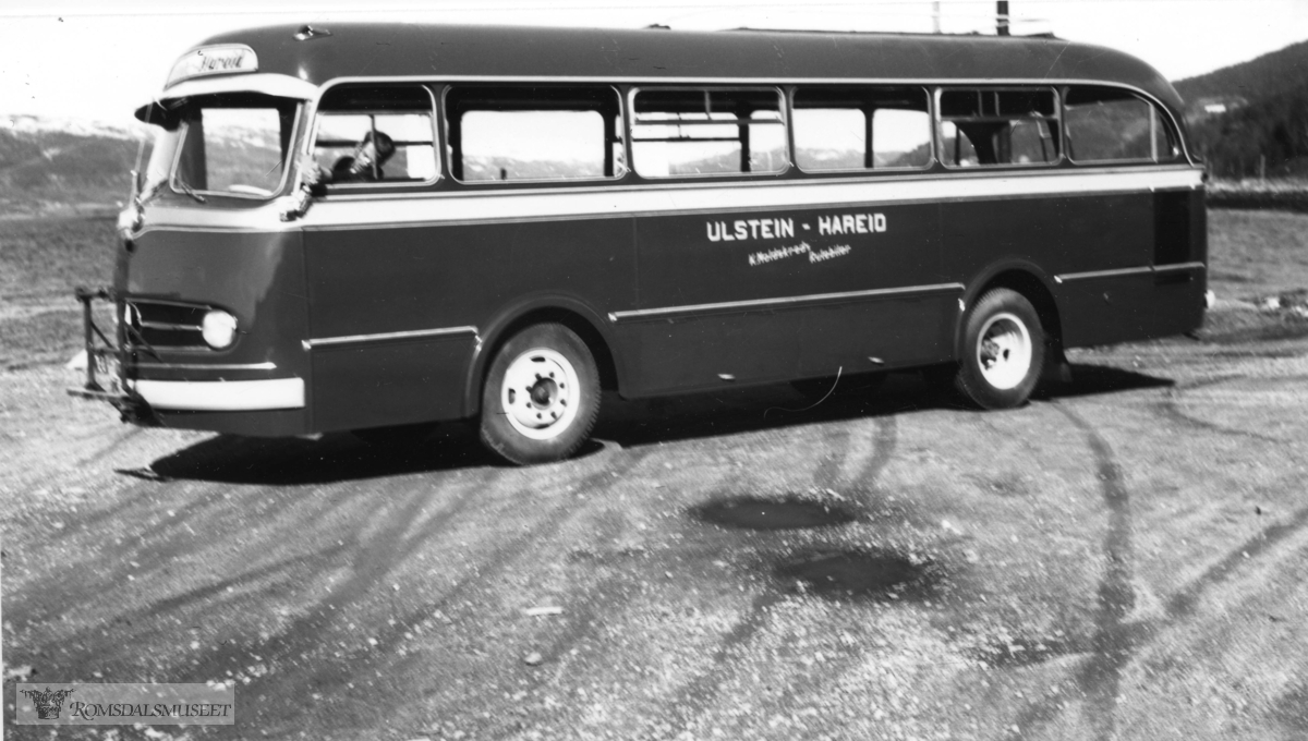 Kolbjørn Moldskred (Ulstein Auto).Mercedes Benz. reg nr:T-???.(ca 1958-1959).Denne bussen er fra 1956 og hadde reg.nummer T-1294. Mercedes Benz type OH321 levert til Kolbjørn Moldskreds Rutebiler. Karosseriet bygget hos Bussbygg på Hovdenakken.