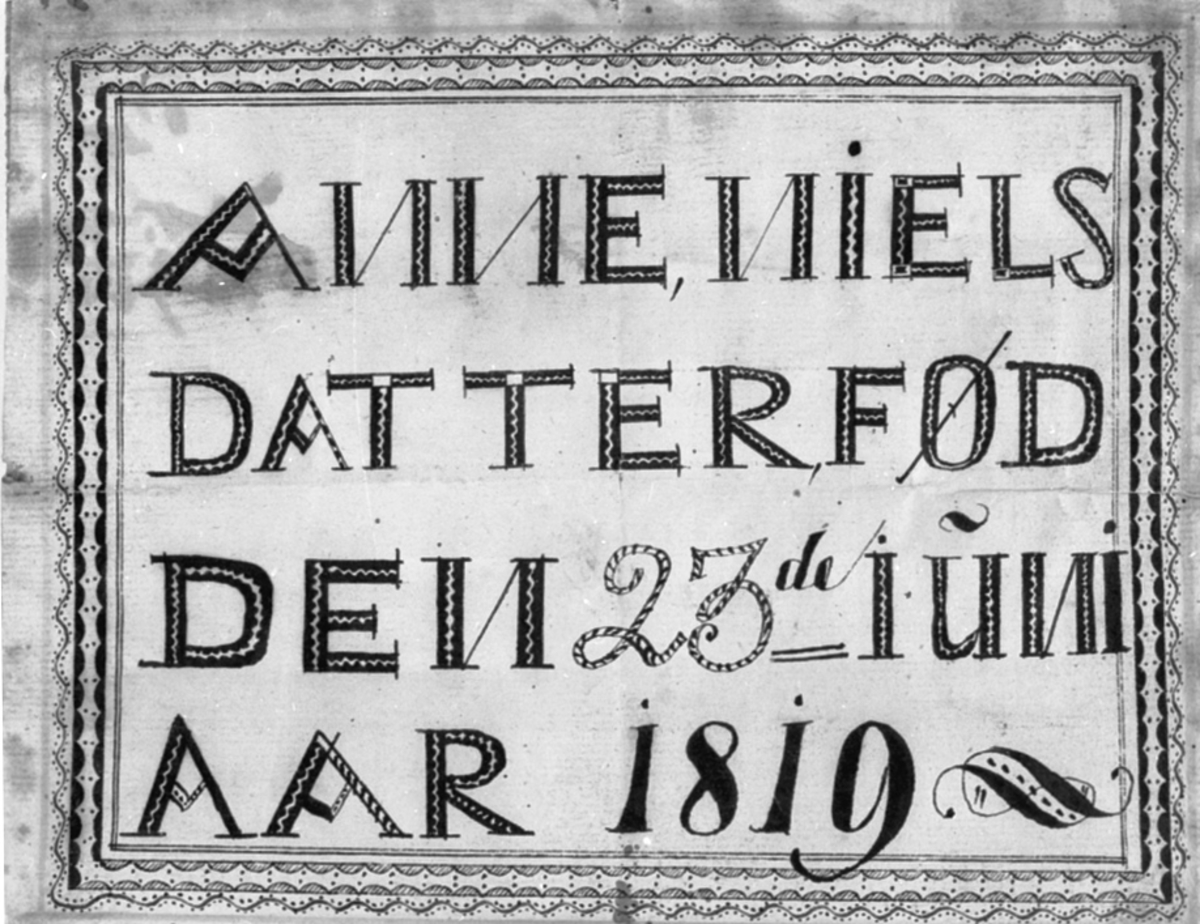 NAVNEPLATE: ANNE NIELSDATTER, FØDT DEN 23. JUNI 1819