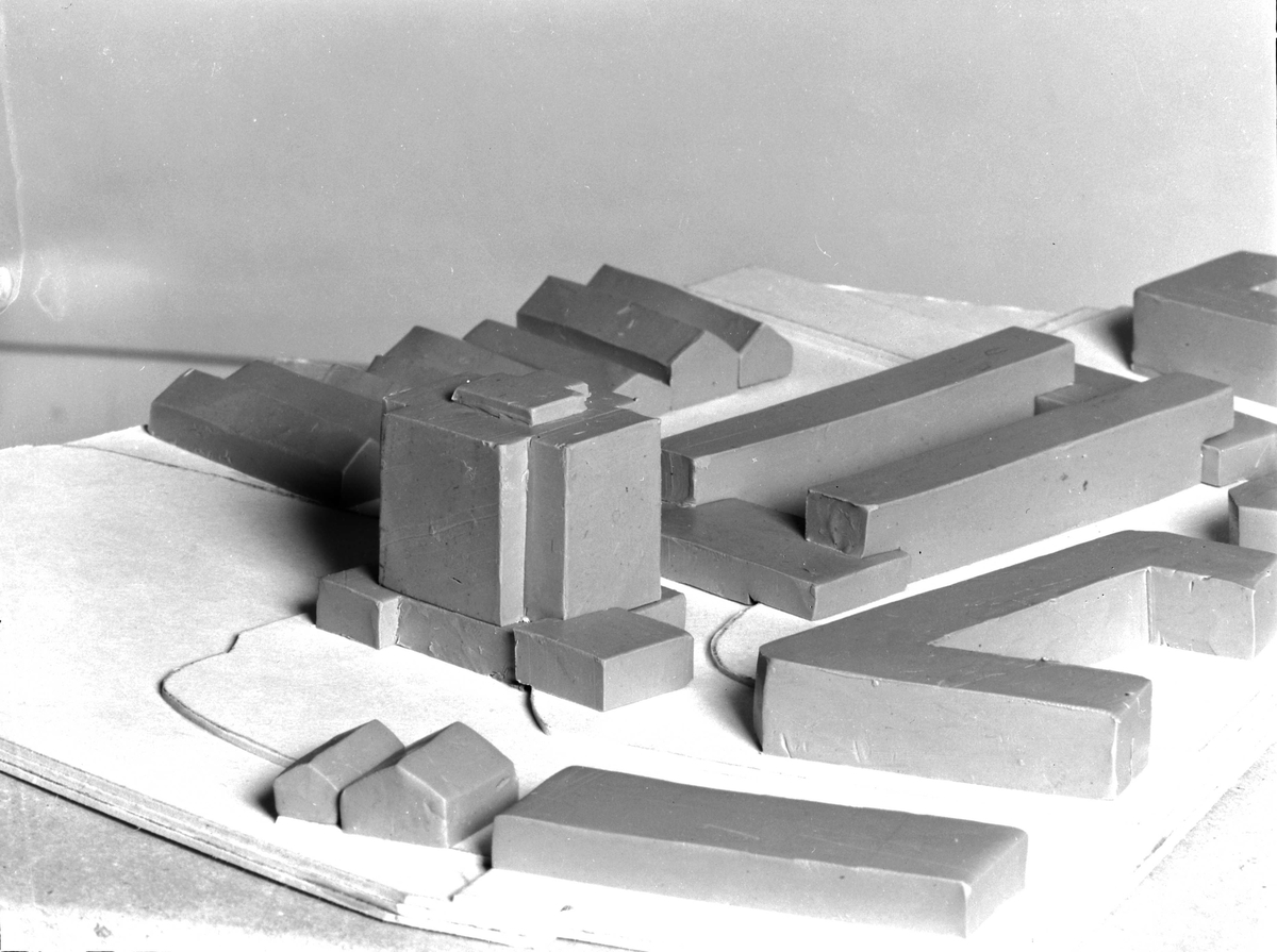 Arkitekturmodell av Nordenfjeldske Dampskipsselskabs bygg i Kjøpmannsgata