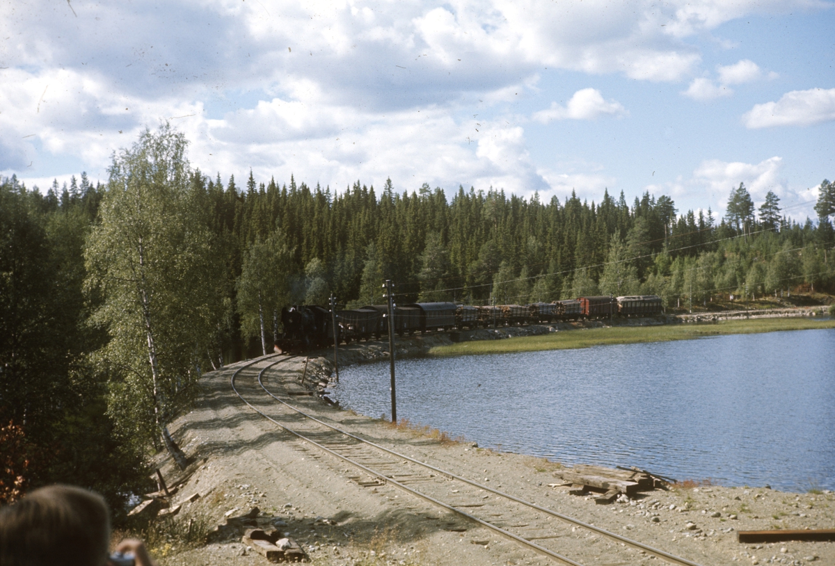 Damplokomotiv type 30b nr. 347 med godstog fra Fagernes til Eina ved Trevatn på Valdresbanen