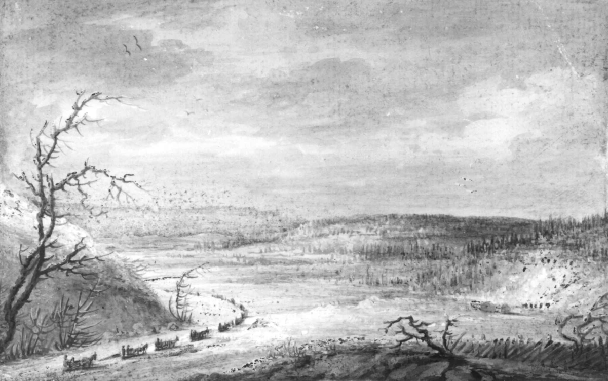 Karavane
Fra skissealbum av John W. Edy, "Drawings Norway 1800".