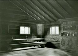 Interiør fra Stemsrustuen, Glomdalsmuseet, Elverum, Hedmark.