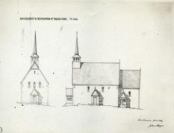 Tingvoll kirke, Tingvoll, Møre og Romsdal. Fotografi av tegn