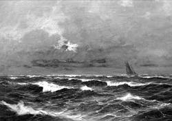 Avfotografering. Skutebilde, stormende hav.