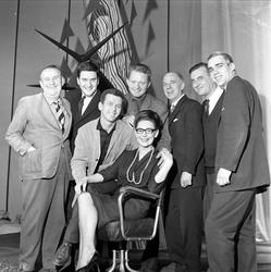 Oslo Nye Teater, gruppeportrett, Oslo 25.februar 1963. Fra P