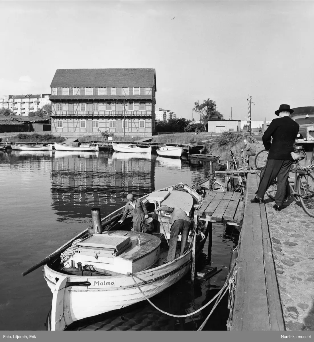 Malmö. Inre delen av Citadellshamnen norr om Malmöhus