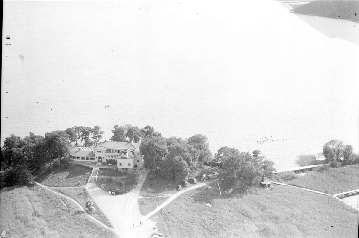 Flygfoto över Skarholmen, Sunnersta, Uppsala 1938
