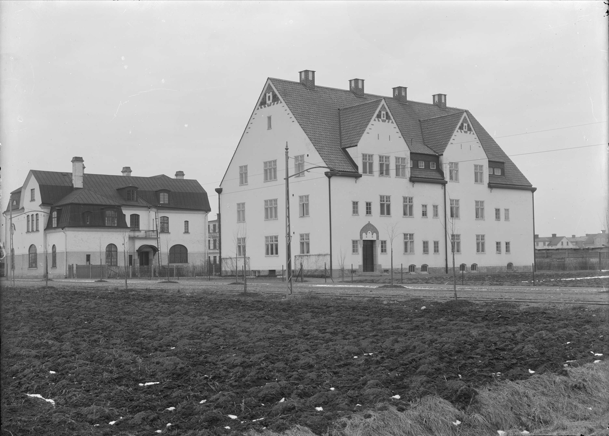 Elisabethemmet och Vindhemskyrkan vid Geijersgatan, Luthagen, Uppsala före 1914
