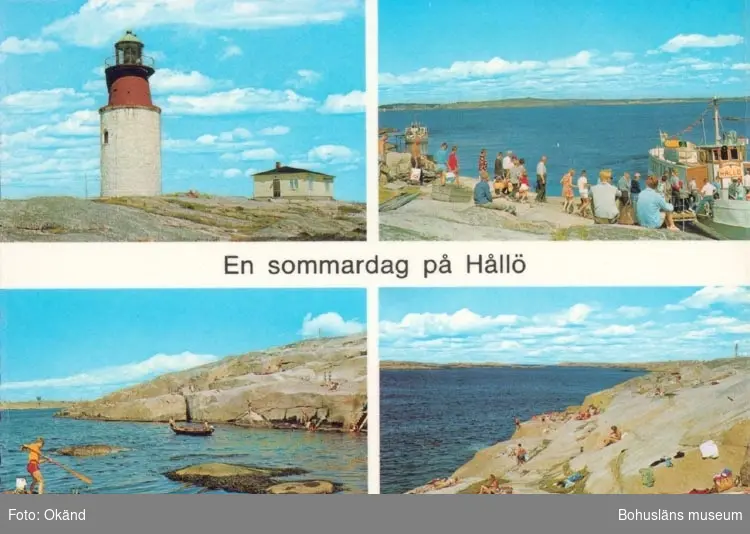 Tryckt text på kortet: "En sommardag på Hållö". 
"Förlag och ensamrätt: AB H. Lindenhag, Göteborg".