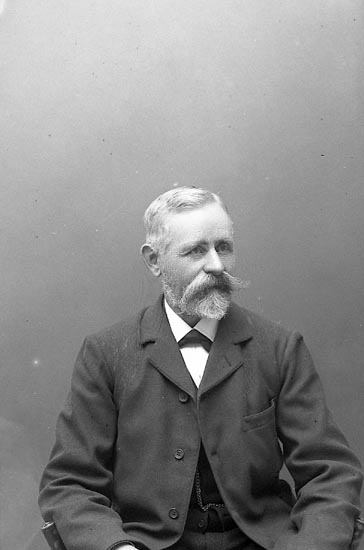 Enligt fotografens journal nr 1 1904-1908: "Larsson M. Herr Stenungsund".
Enligt fotografens notering: "Larsson Manne.