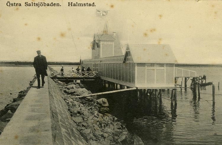 Notering på kortet: Östra Saltsjöbaden. Halmstad.