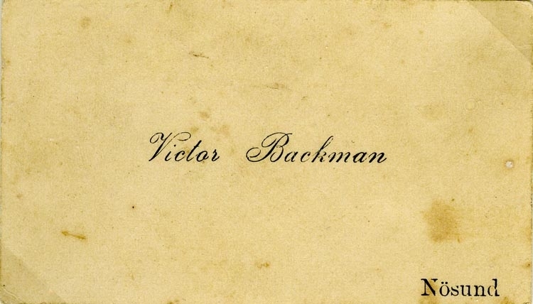 Namn på kortet: Victor Backman Nösund.