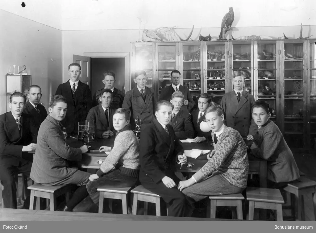 Läroverksklass i biologisalen 1930