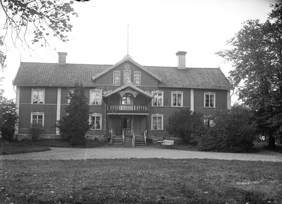 Vappa säteri, framsida manbyggnaden, Tillinge socken, Uppland, troligen 27 september 1907