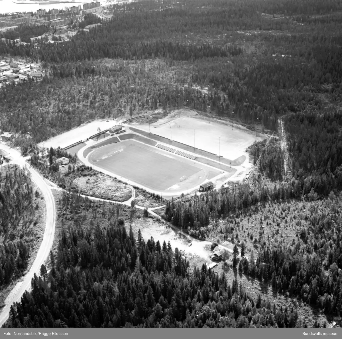 Flygfoto över Baldershovs idrottsplats.