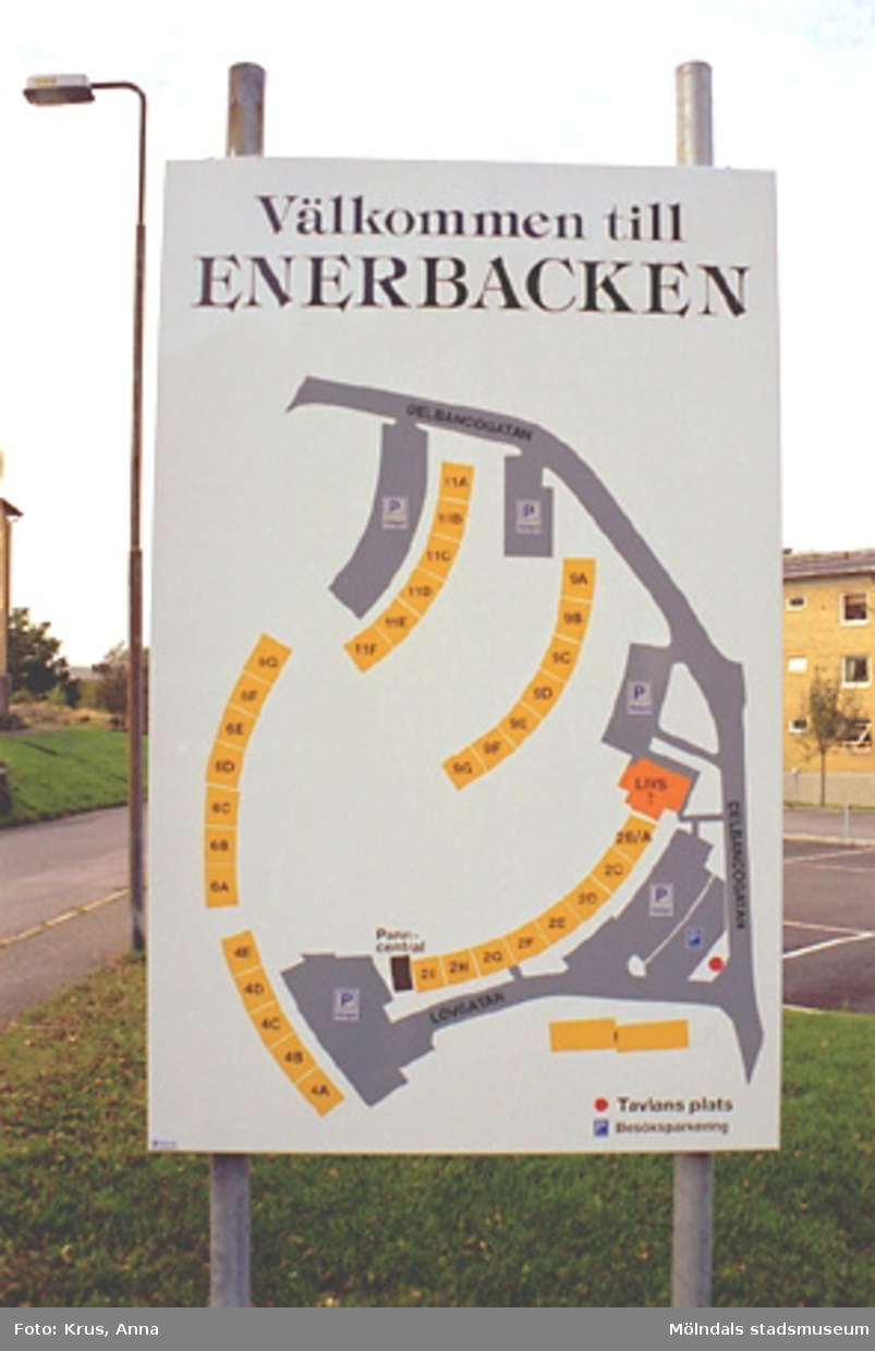 Västra Enerbacken - Informationsskylt över området.