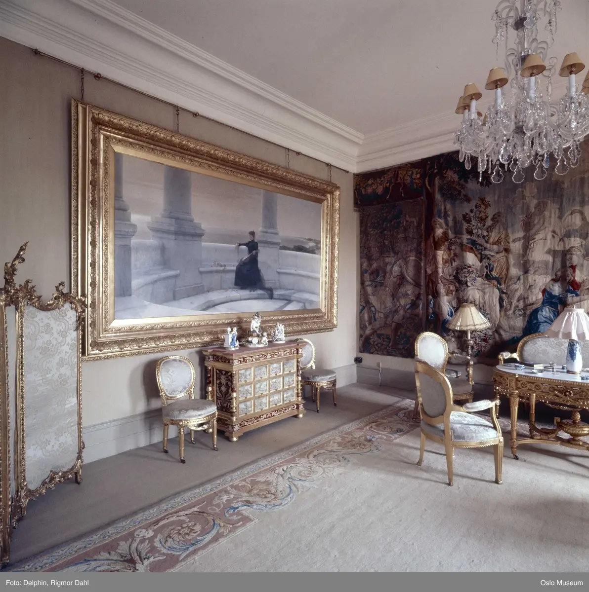 Fritzøehus slott, interiør, stue, salong oslo museum / digitaltmuseum