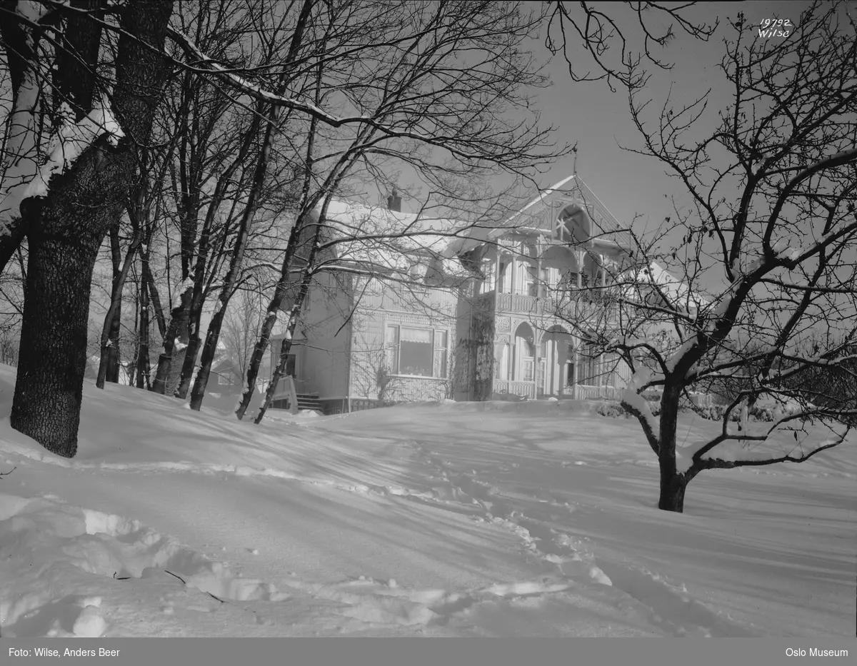 villa Ranheim, hage, snø