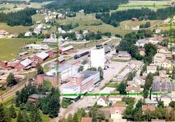 Skråfoto av Rakkestadbyen, 13. juli 1964.

Rakkestad meier